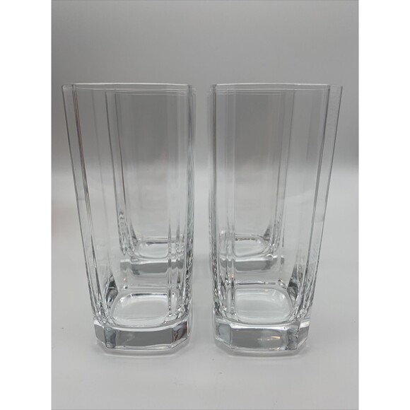 ARAMIS 4 Full Lead Crystal Quartet Tall Glasses in Original Box France Vintage - Picture 3 of 11